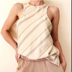 Free People Ivory Sidelines Racerback Tank Top